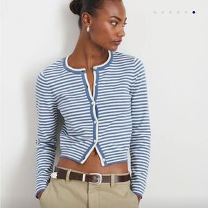 Alex Mill Albertina Cardigan Blue and White Striped Cardigan M